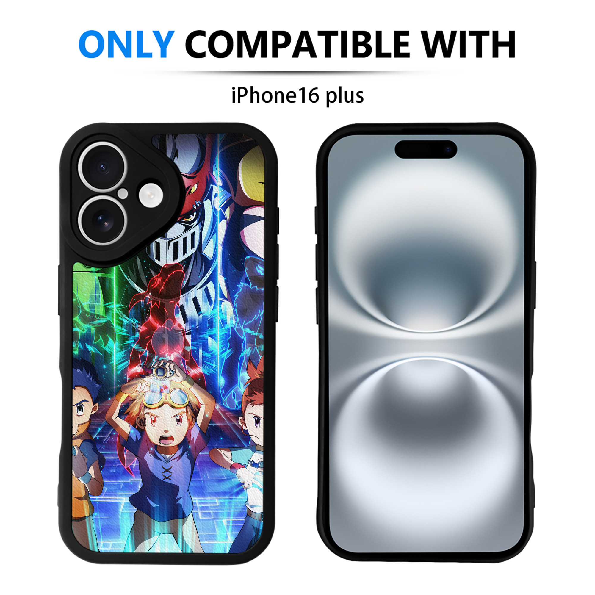 （画像用） Digimon デジタルモンスター/デジモン 【iPhone 16シリーズ対応】シリコンスマホケース（レザー調） 材質：シリコン